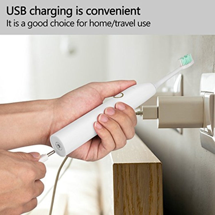 5 Cleaning Modes IPX7 Waterproof USB Charger Ultrasonic Electric Toothbrush