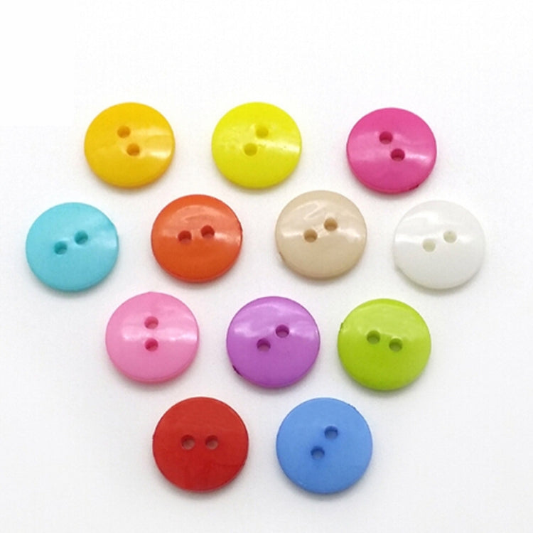 1000 PCS Assorted Mixed Color 2 Holes Buttons for Sewing DIY Crafts Children Manual Button Painting, Random Color, Diameter: 6mm