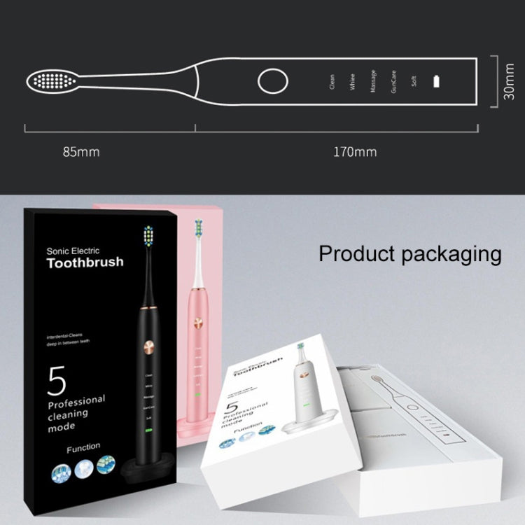 ESD 9000 5 Cleaning Modes USB Charger Sonic Electric Toothbrush (White)
