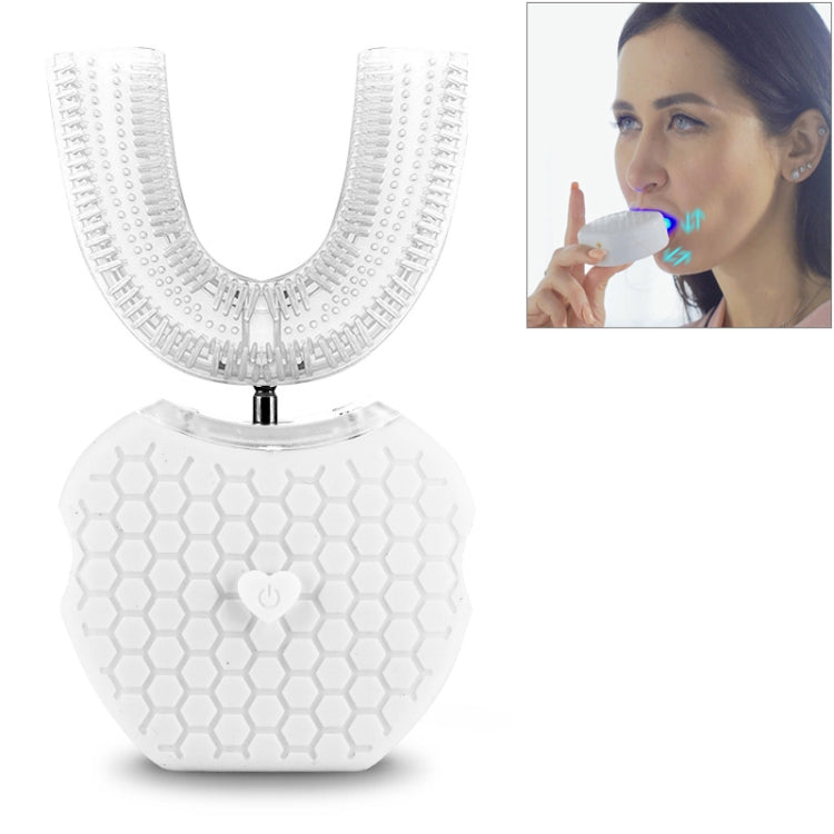 U8 4 Cleaning Modes Acoustic Nano-blue Light Cleaning Electric Automatic Toothbrush (White)