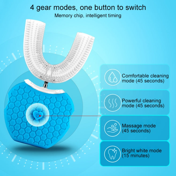 U8 4 Cleaning Modes Acoustic Nano-blue Light Cleaning Electric Automatic Toothbrush (White)