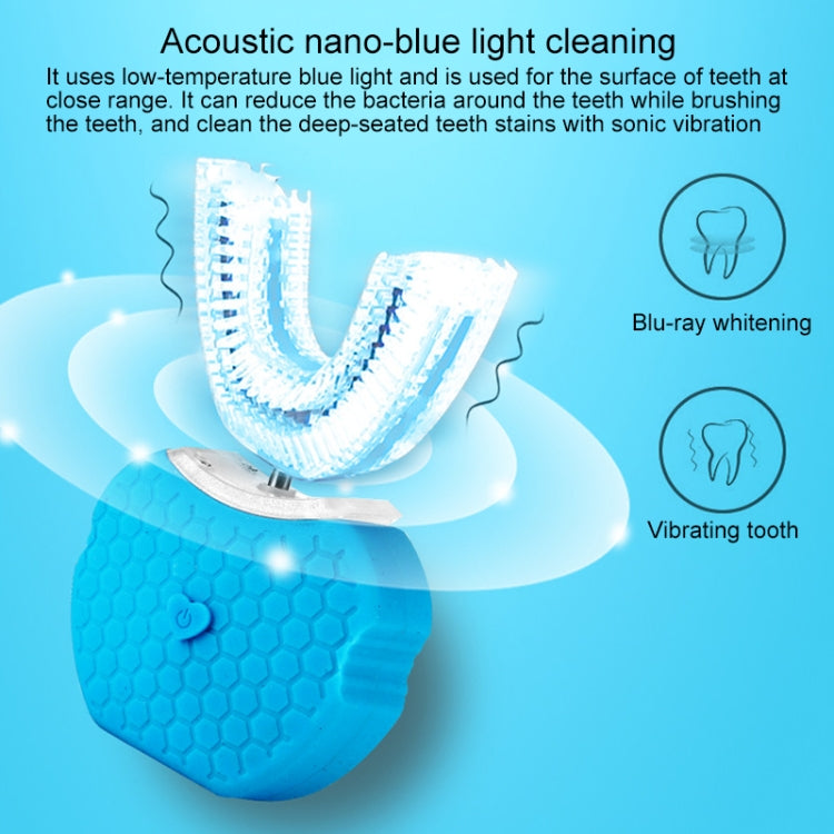 U8 4 Cleaning Modes Acoustic Nano-blue Light Cleaning Electric Automatic Toothbrush (White)