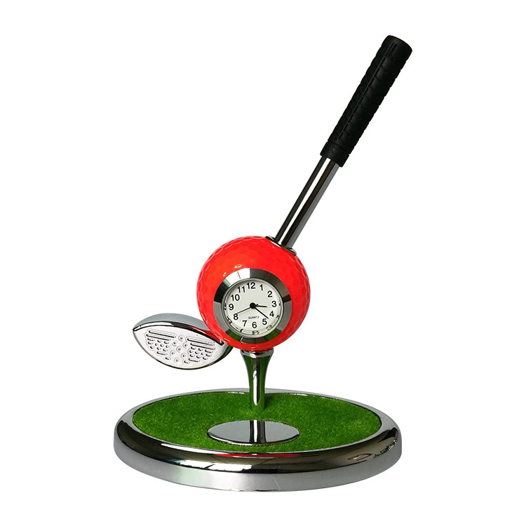 Metal Ball Pen Creative Golf Club Clock Wooden Pen Holder