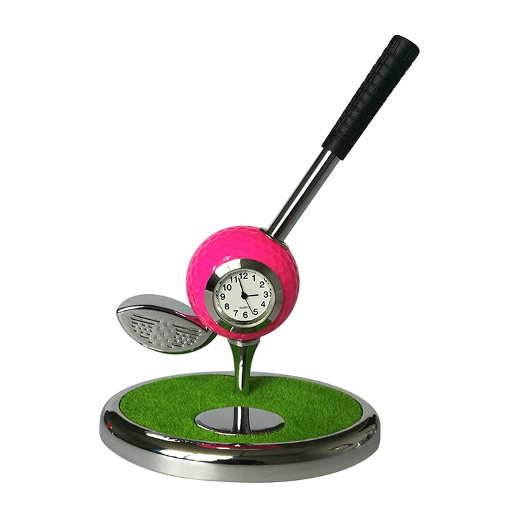 Metal Ball Pen Creative Golf Club Clock Wooden Pen Holder