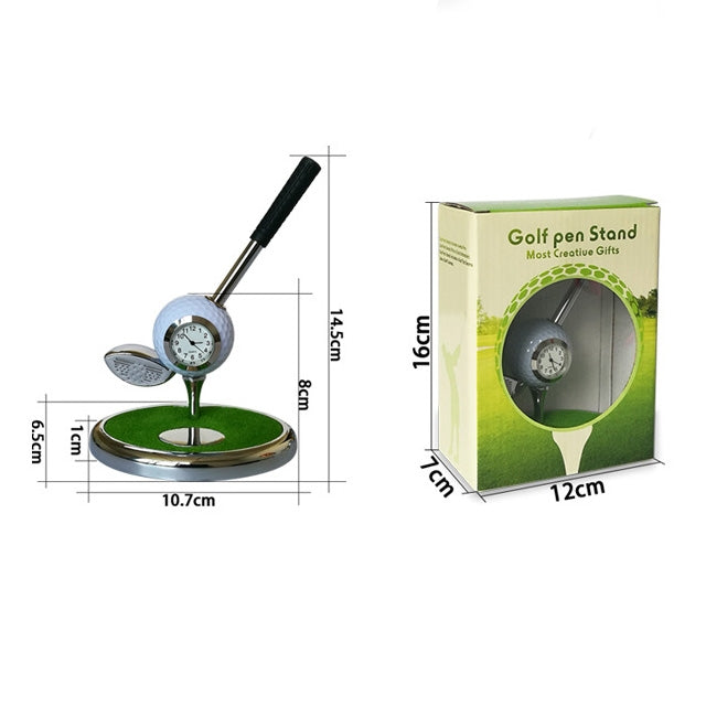 Metal Ball Pen Creative Golf Club Clock Wooden Pen Holder