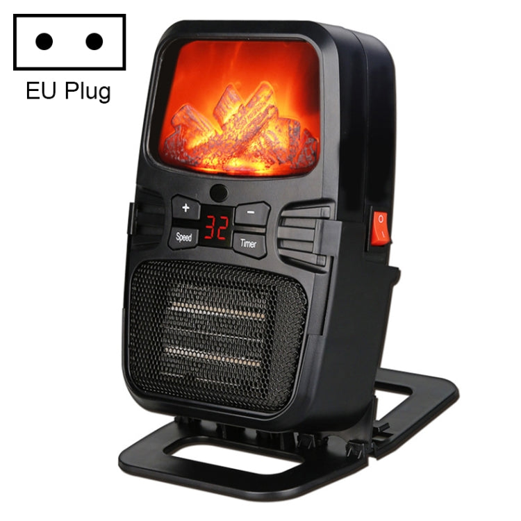 Flame Heater Mini Household Wall-mounted Desktop Radiator Warmer Electric Heater, EU Plug
