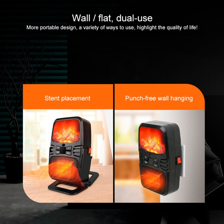 Flame Heater Mini Household Wall-mounted Desktop Radiator Warmer Electric Heater, EU Plug