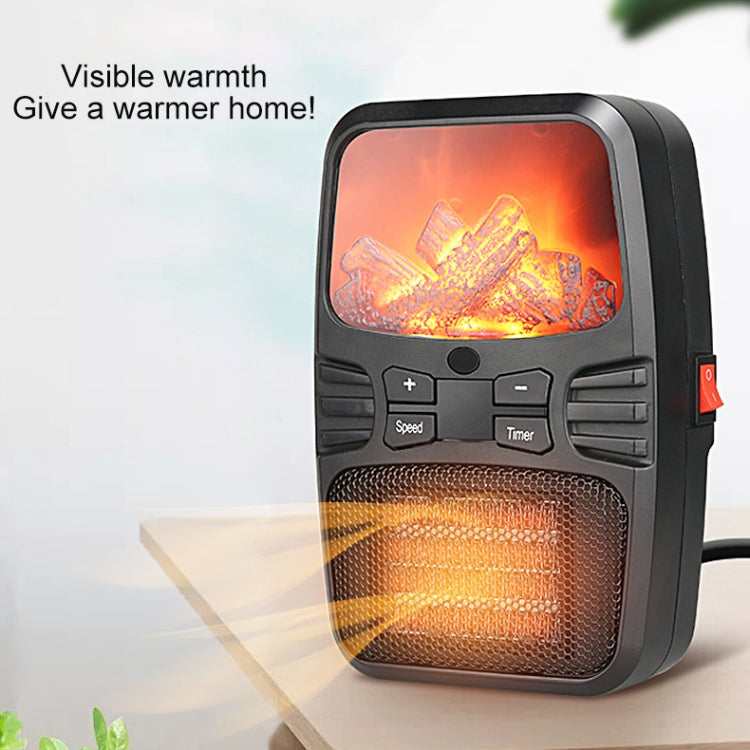 Flame Heater Mini Household Wall-mounted Desktop Radiator Warmer Electric Heater, EU Plug