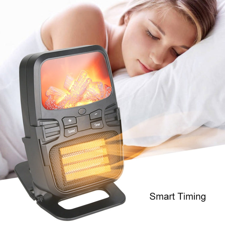 Flame Heater Mini Household Wall-mounted Desktop Radiator Warmer Electric Heater, EU Plug