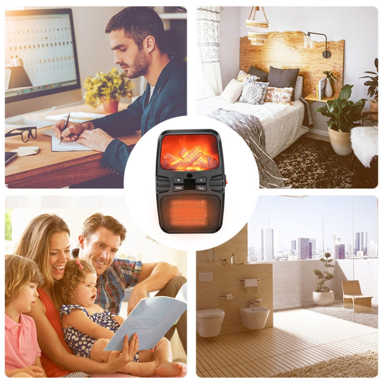 Flame Heater Mini Household Wall-mounted Desktop Radiator Warmer Electric Heater, EU Plug