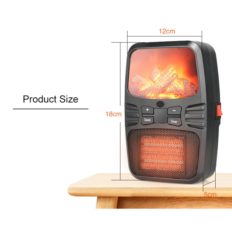 Flame Heater Mini Household Wall-mounted Desktop Radiator Warmer Electric Heater, EU Plug