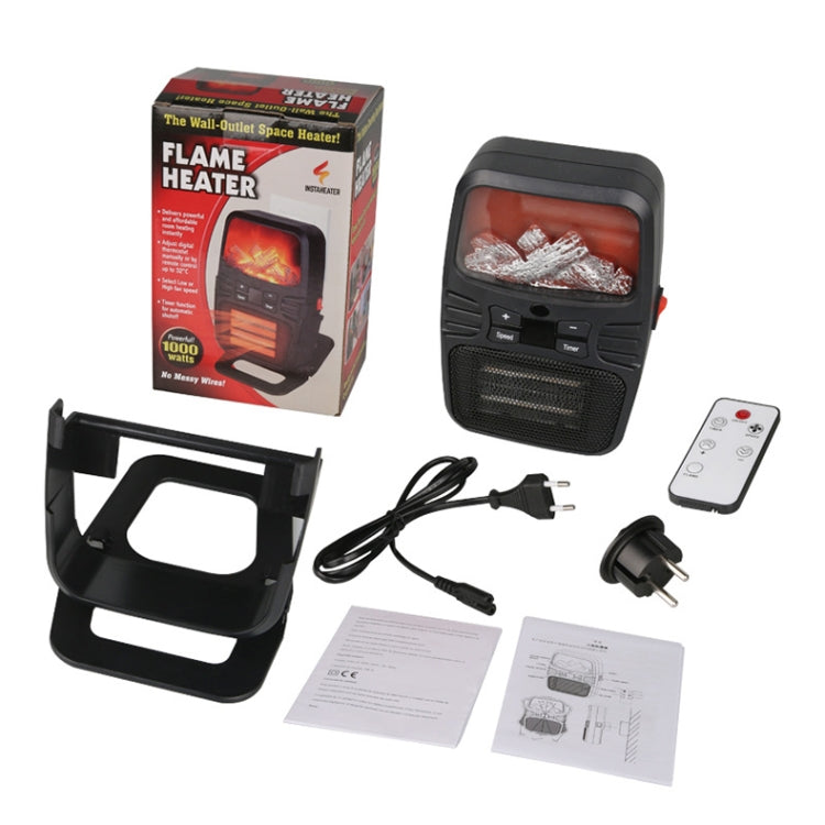 Flame Heater Mini Household Wall-mounted Desktop Radiator Warmer Electric Heater, EU Plug