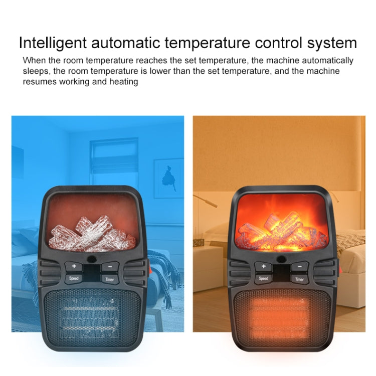 Flame Heater Mini Household Wall-mounted Desktop Radiator Warmer Electric Heater, EU Plug