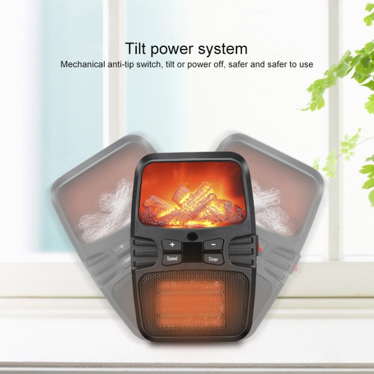 Flame Heater Mini Household Wall-mounted Desktop Radiator Warmer Electric Heater, EU Plug