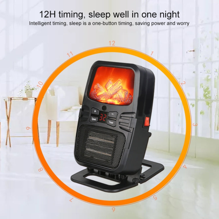 Flame Heater Mini Household Wall-mounted Desktop Radiator Warmer Electric Heater, EU Plug