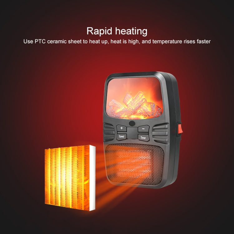 Flame Heater Mini Household Wall-mounted Desktop Radiator Warmer Electric Heater, EU Plug