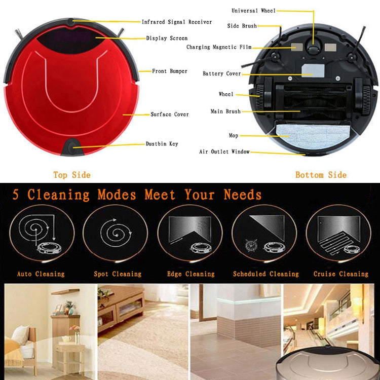 TOCOOL TC-650 Smart Vacuum Cleaner Touch Display Household Sweeping Cleaning Robot with Remote Control