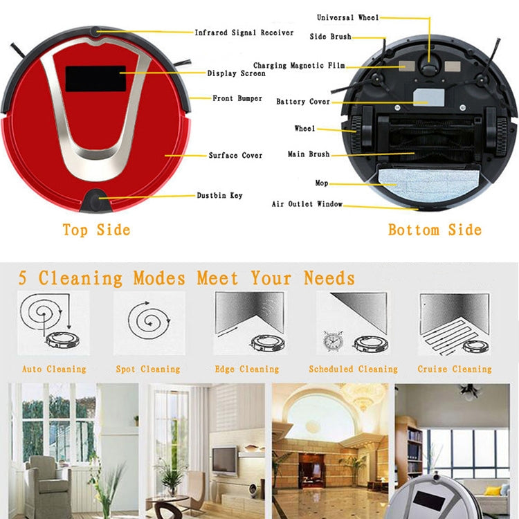 TOCOOL TC-750 Smart Vacuum Cleaner Touch Display Household Sweeping Cleaning Robot with Remote Control