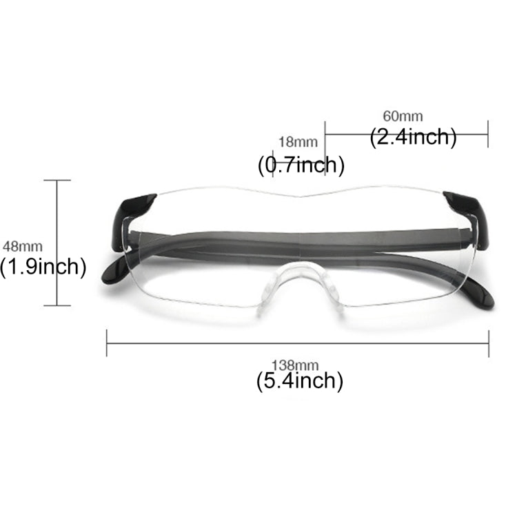 Presbyopic Glasses, Ultra Thin High-definition 1.6X Portable Presbyopic Hypermetropic Reading Glasses,+2.50D