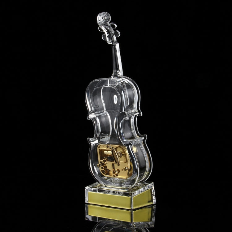 NO:8086 Transparent Crystal Violin Shape Music Box(Middle Size)(Transparent)