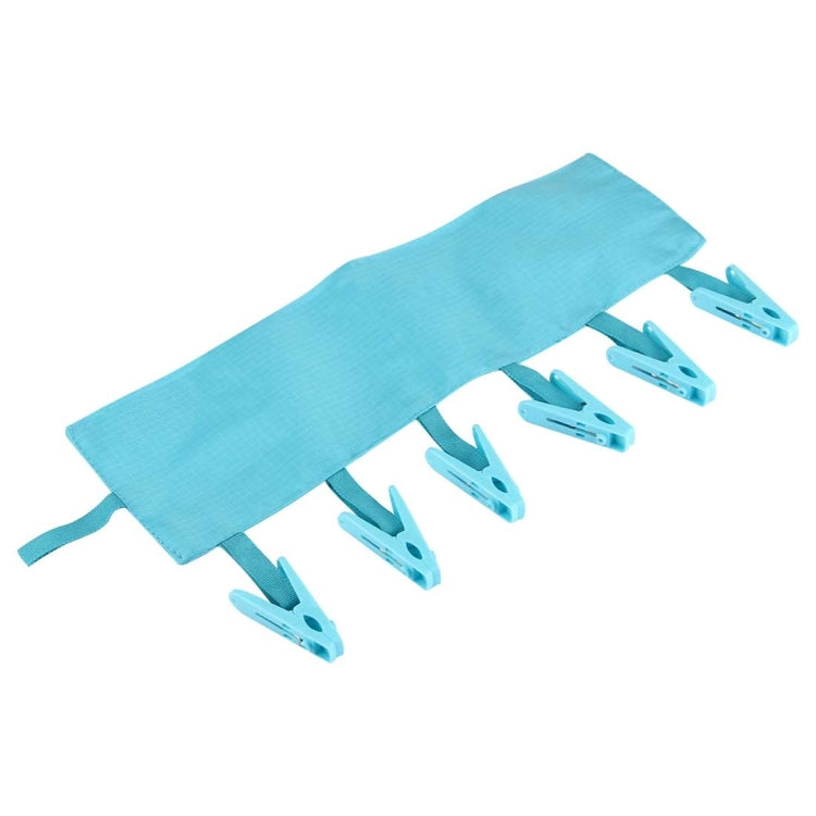 2 PCS Portable Foldable Indoor Travel Clothes Hangers with  6 Clips(Blue)
