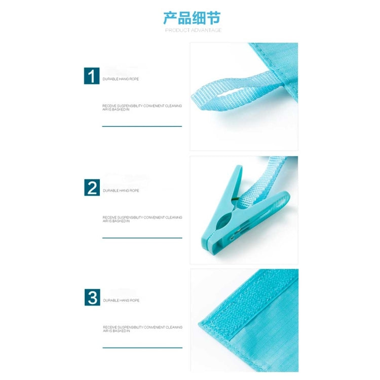 2 PCS Portable Foldable Indoor Travel Clothes Hangers with  6 Clips(Blue)