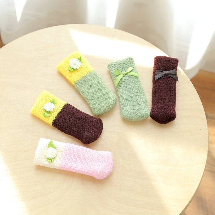 4 Pairs Knitted Furniture Feet Socks Table Chair Leg Floor Protectors