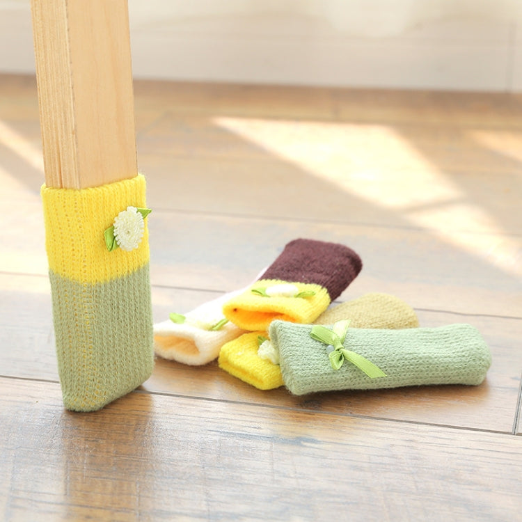 4 Pairs Knitted Furniture Feet Socks Table Chair Leg Floor Protectors