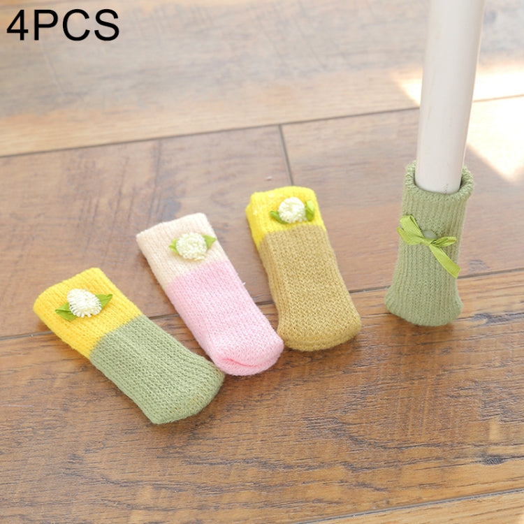 4 Pairs Knitted Furniture Feet Socks Table Chair Leg Floor Protectors