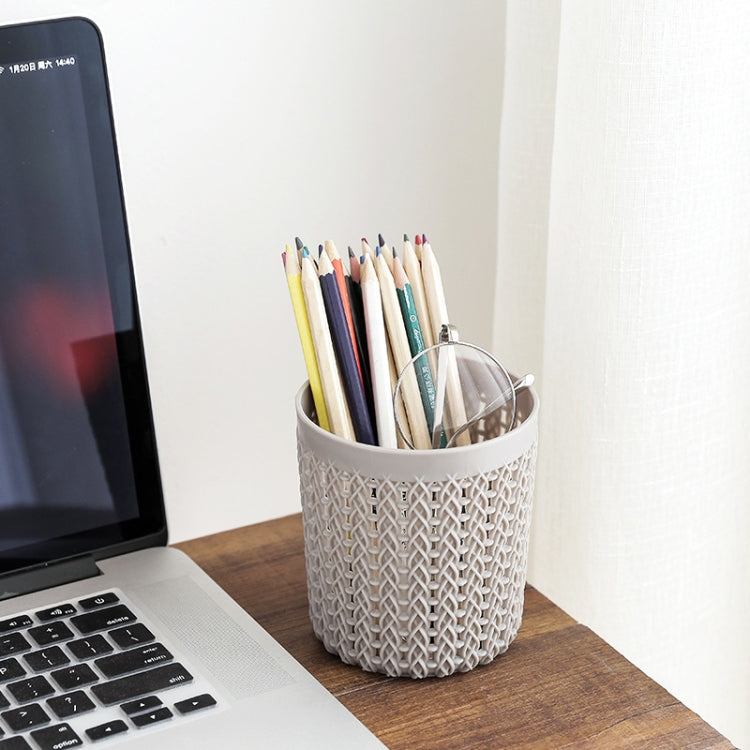 5 PCS Round Mesh Pen Pencil Container Cups Desktop Organizer Holders Supplies Holder, Random Color