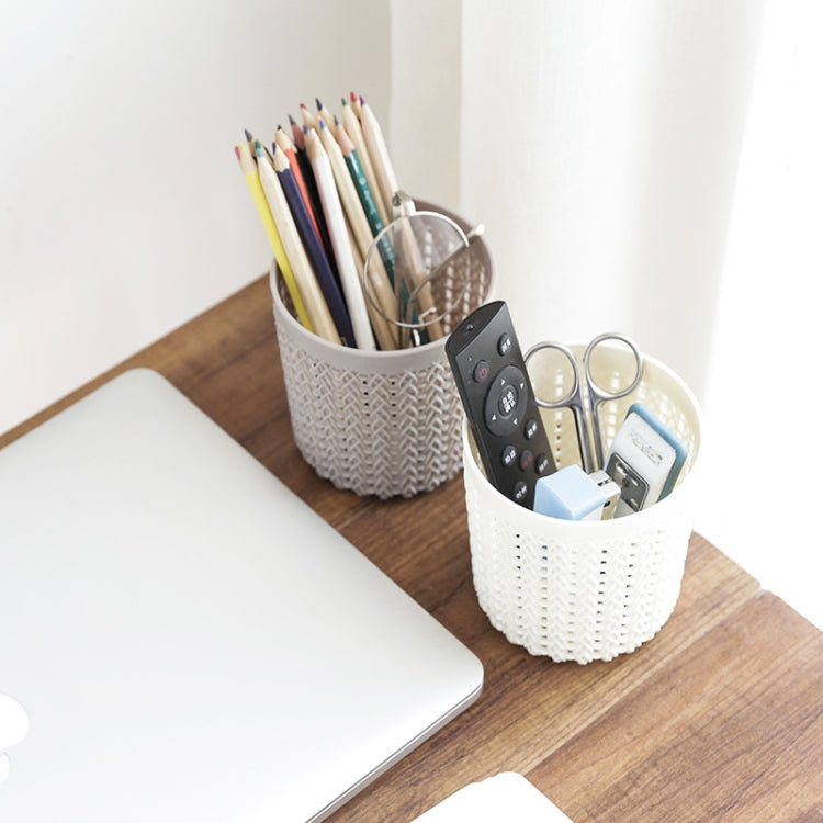 5 PCS Round Mesh Pen Pencil Container Cups Desktop Organizer Holders Supplies Holder, Random Color