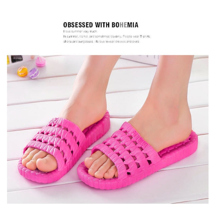 2 Pairs Men and Women Non-Slip Bathroom Shower Slippers Sandals for Adult Couples, Size: EU 36/37(Magenta)