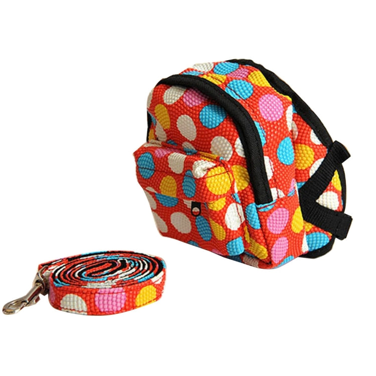 Pet Own Backpack Pet Circle Wave Point The Dog Small Backpack with Towing Rope Small , Chest Measurement: 30-42cm