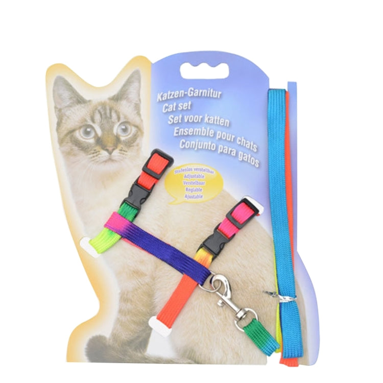 Colorful Nylon Pet Cat Adjustable Harness Lead Leash Collar Belt, Length: 120cm
