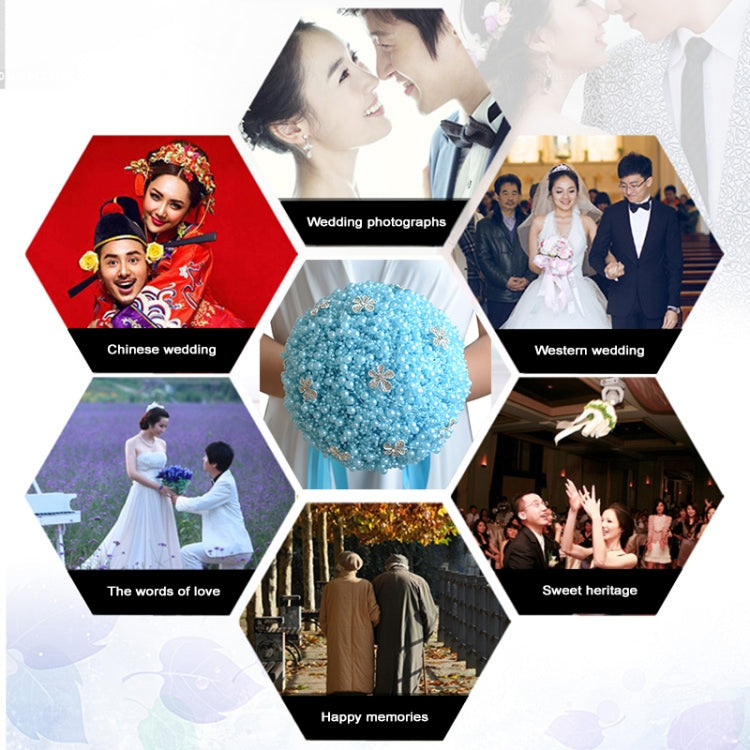 Wedding Holding Pearl Flowers Bridal Bouquet Accessories Bridesmaid Rhinestone Party Wedding Decoration Supplies, Diameter: 20cm