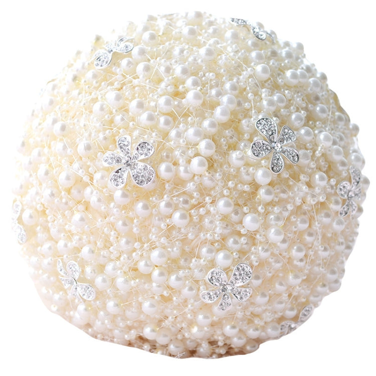 Wedding Holding Pearl Flowers Bridal Bouquet Accessories Bridesmaid Rhinestone Party Wedding Decoration Supplies, Diameter: 20cm