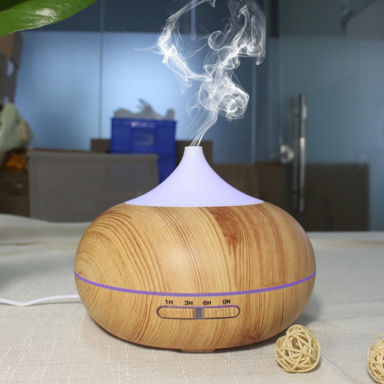 W500 12W 500ML Wood Grain Aromatherapy Air Purifier Humidifier with LED Light for Office / Home Room(Brown)