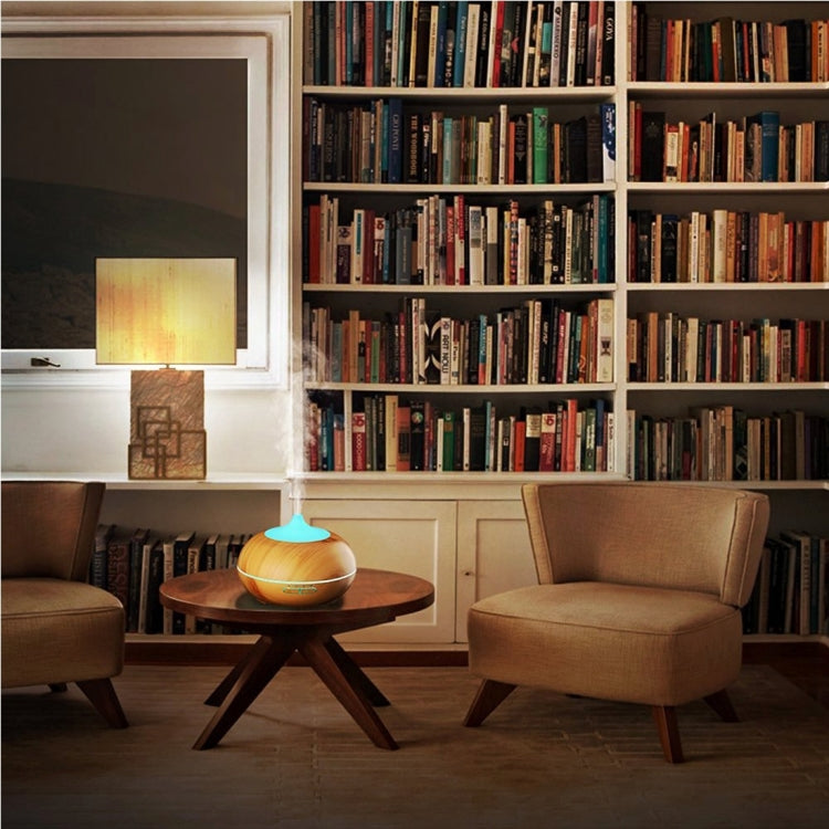 W500 12W 500ML Wood Grain Aromatherapy Air Purifier Humidifier with LED Light for Office / Home Room(Brown)