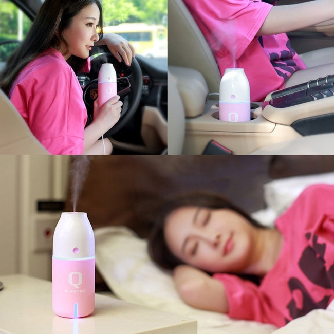 Imycoo WT-8015 2W Portable Mini Q Bottle Design USB Charge Aromatherapy Air Humidifier with LED Colorful Light, Bottle Capacity: 150ml, DC 5V