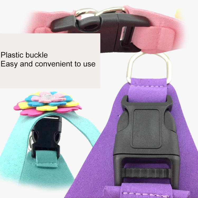 Microfiber with 3D Flowers Pattern Breathable Dog Chest Strap, Size: M