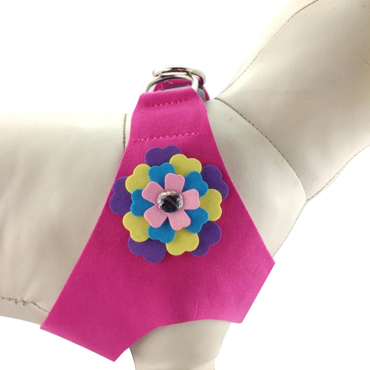 Microfiber with 3D Flowers Pattern Breathable Dog Chest Strap, Size: M