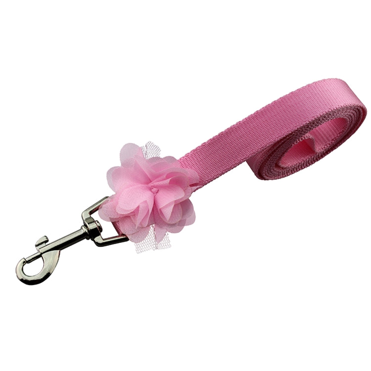 Denim + Canvas + 3D Lace Flowers Soft Breathable Dog Harness Pet Vest Dog Chest Strap , Size: S