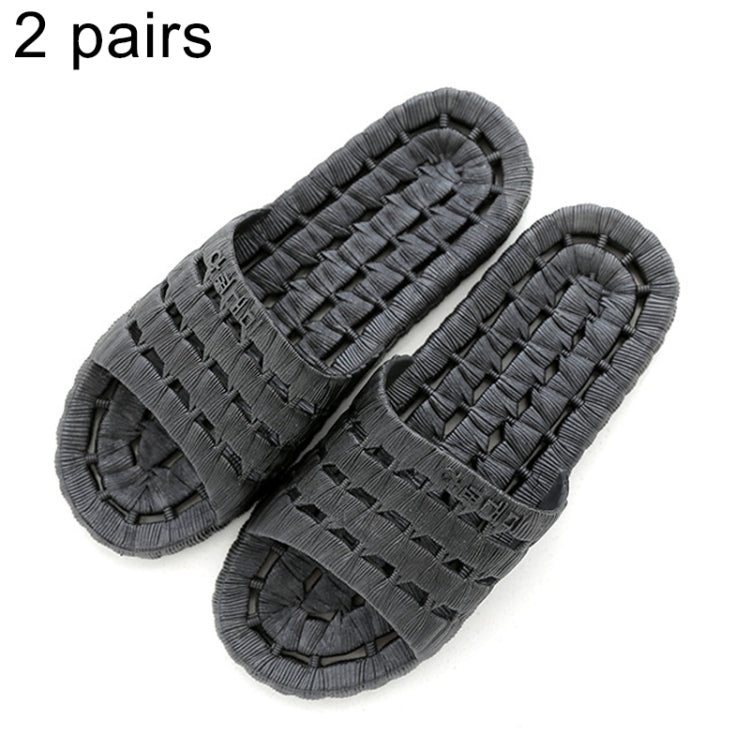 2 Pairs Men and Women Non-Slip Bathroom Shower Slippers Sandals for Adult Couples, Size: EU 42/43