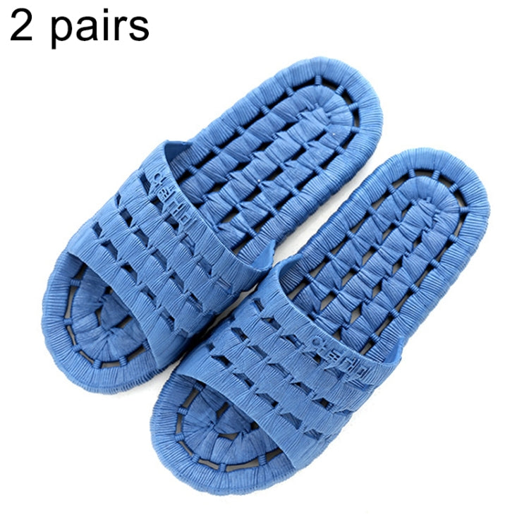 2 Pairs Men and Women Non-Slip Bathroom Shower Slippers Sandals for Adult Couples, Size: EU 42/43