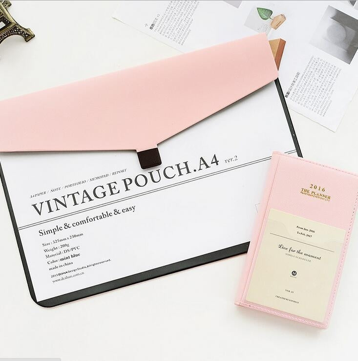 Creative Simple Snap-fastener Transparent Folder Storage Document Folder School Stationery Office Supplies, Random Color Delivery