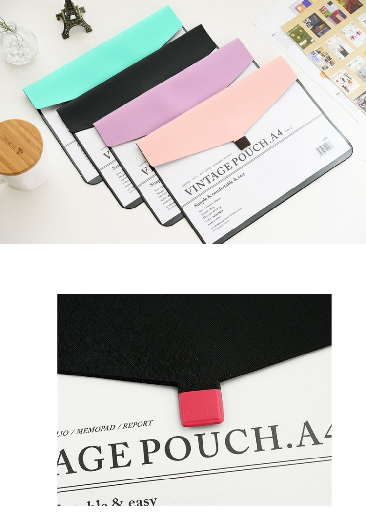 Creative Simple Snap-fastener Transparent Folder Storage Document Folder School Stationery Office Supplies, Random Color Delivery