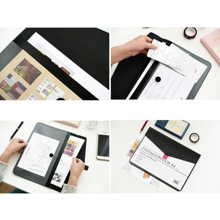 Creative Simple Snap-fastener Transparent Folder Storage Document Folder School Stationery Office Supplies, Random Color Delivery