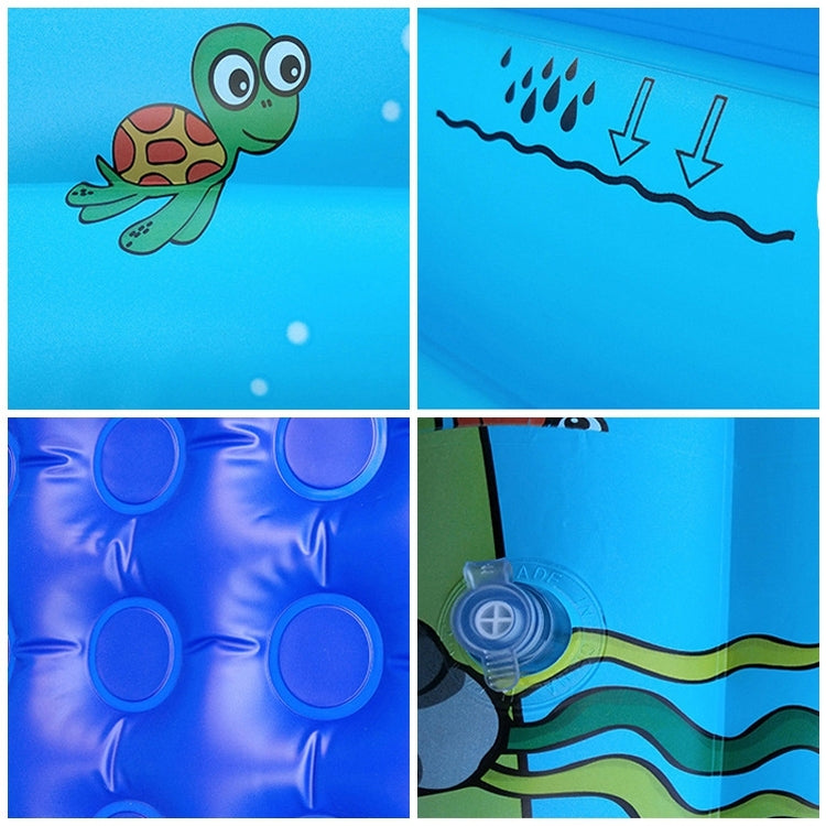 Household Children 1.3m Three Layers Blue and White Rectangular Printing Inflatable Swimming Pool, Size: 130*90*48cm