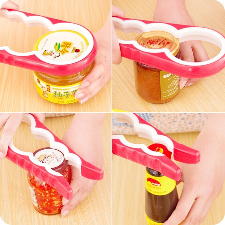4 in 1 Multi-function Bottle Opener Home Safe Open Cans Anti-skid Cap Kitchen Tool, Random Color Delivery