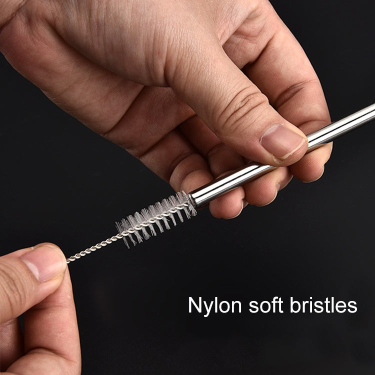 Reusable Stainless Steel Drinking Straw Cleaner Brush Set Kit